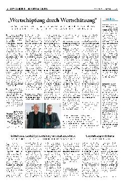 Vorschauseite 1: "Wertschöpfung durch Wertschätzung"