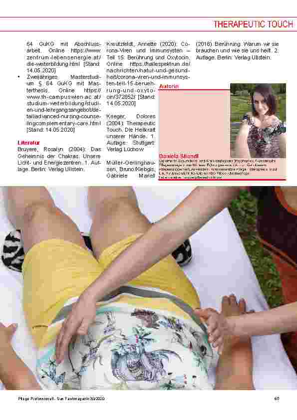 Vorschauseite 4: Therapeutic Touch – Ein Führungsinstrument zur Gesundheitsförderung der Mitarbeiterinnen und Mitarbeiter im Pflegeheim „VON der Pflege FÜR die Pflege“