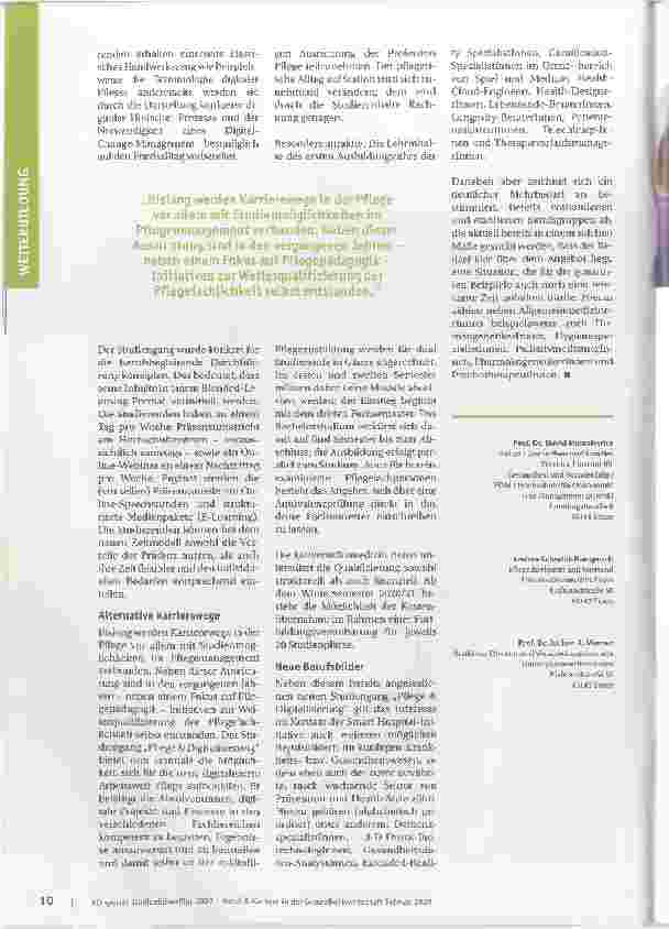 Vorschauseite 3: Studiengang „Pflege und Digitalisierung"
