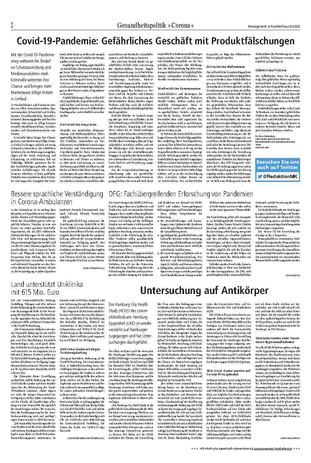 Vorschauseite 1: Covid-19-Pandemie: Gefährliches Geschäft mit Produktfälschungen