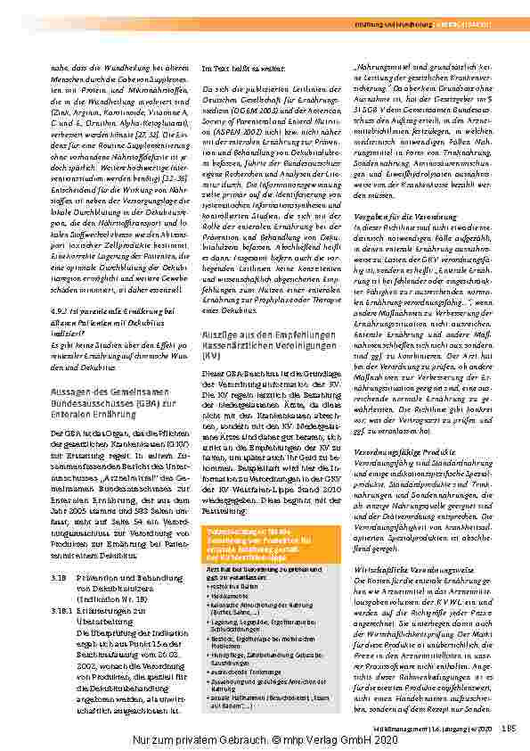 Vorschauseite 4: Ernährung und Wundheilung