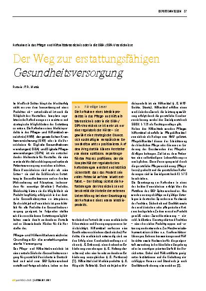 Vorschauseite 1: Der Weg zur erstattungsfähigen Gesundheitsversorgung