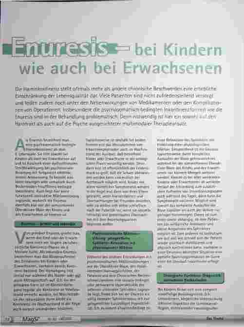 Vorschauseite 1: Enuresis - bei Kindern wie auch bei Erwachsenen