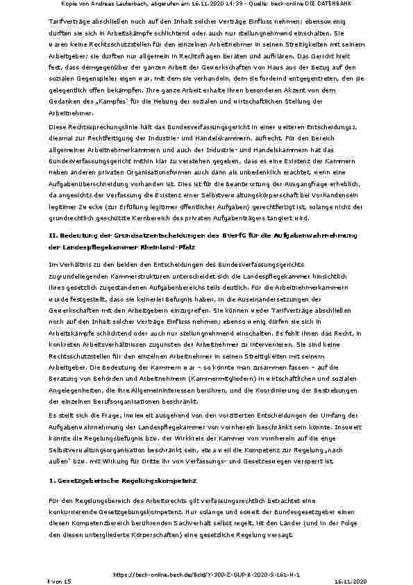 Vorschauseite 4: Die Berufsordnung der Landespflegekammer Rheinland-Pfalz: Zum Spannungsverhältnis zwischen den Berufspflichten der Pflegefachpersonen und dem Direktionsrecht des Arbeitgebers