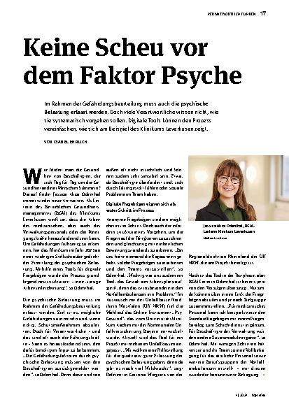 Vorschauseite 1: Keine Scheu vor dem Faktor Psyche
