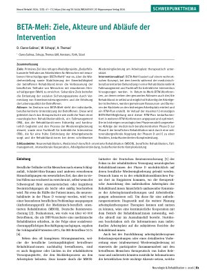 Vorschauseite 1: BETA-MeH: Ziele, Akteure und Abläufe der Intervention