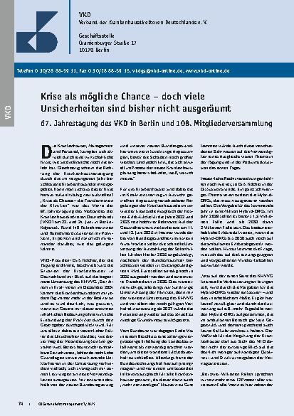 Vorschauseite 1: Krise als mögliche Chance – doch viele Unsicherheiten sind bisher nicht ausgeräumt
