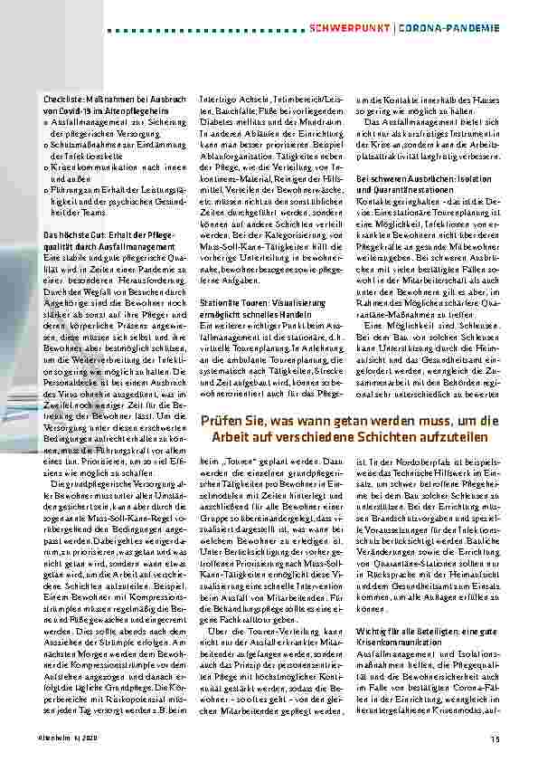Vorschauseite 2: Klar und transparent - Schwerpunkt Corona-Pandemie