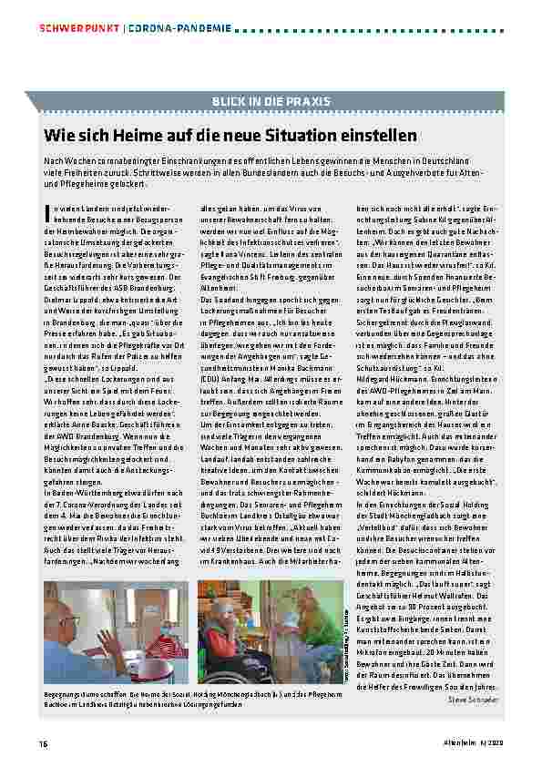 Vorschauseite 3: Klar und transparent - Schwerpunkt Corona-Pandemie