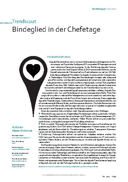 Vorschauseite 1: Trendscout Bindeglied in der Chefetage Correction: Trendscout Bindeglied in der Chefetage