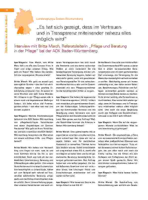 Vorschauseite 1: Es hat sich gezeigt, dass im Vertrauen und in Transparenz miteinander nahezu alles möglich wird.
