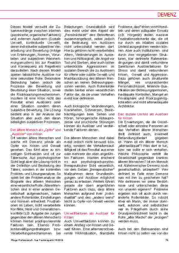 Vorschauseite 4: Umgang mit Krisen bei Demenz