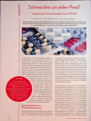 Vorschauseite 1: Schmerzfrei um jeden Preis? Langfristiger Knorpelschaden durch NSAR