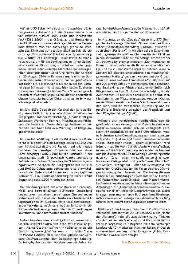 Vorschauseite 2: 175a. Medizin & Menschlichkeit im Innergebirg 175 Jahre Kardinal Schwarzenberg Klinikum