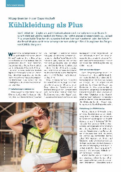 Vorschauseite 1: Hitzeprävention in der Bauwirtschaft: Kühlkleidung als Plus