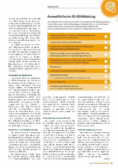 Vorschauseite 2: Hitzeprävention in der Bauwirtschaft: Kühlkleidung als Plus