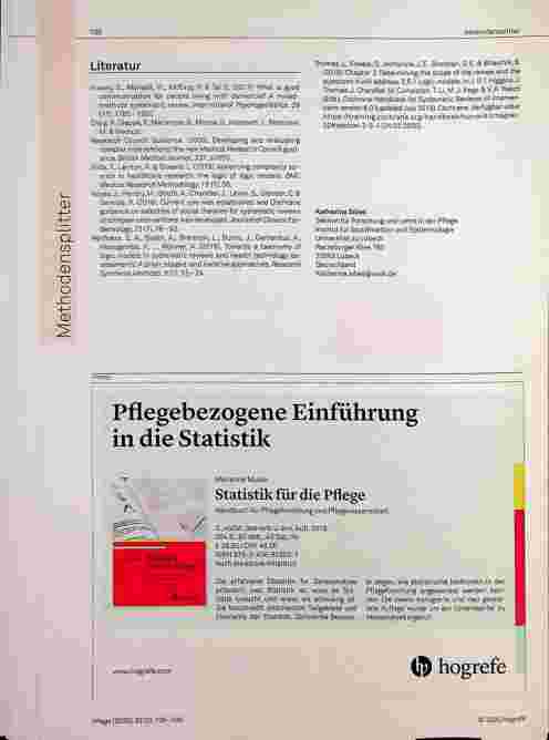 Vorschauseite 2: Über den Einsatz logischer Modelle in der Pflegeforschung