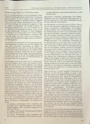 Vorschauseite 2: Aus der Rechtsprechung Absenkung des Grades der Behinderung - Non-Hodgkin-Lymphom - Vollremission eines Tumors