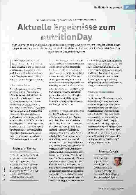 Vorschauseite 1: Aktuelle Ergebnisse zum Nutrition Day