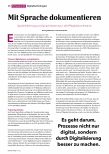 Vorschauseite 1: Mit Sprache dokumentieren.