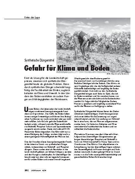 Vorschauseite 1: Synthetische Düngemittel: Gefahr für Klima und Boden
