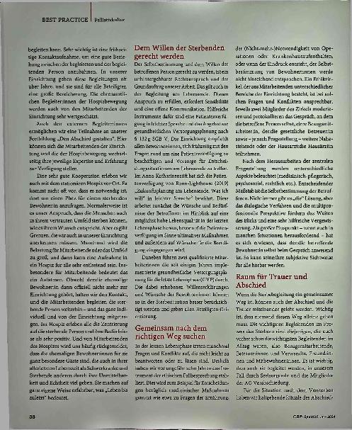 Vorschauseite 4: Hospizlich-palliative Kultur: Viele tragen die Sterbebegleitung gemeinsam.