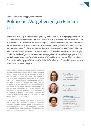 Vorschauseite 1: Politisches Vorgehen gegen Einsamkeit