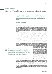Vorschauseite 1: Neue Chefärzte braucht das Land
