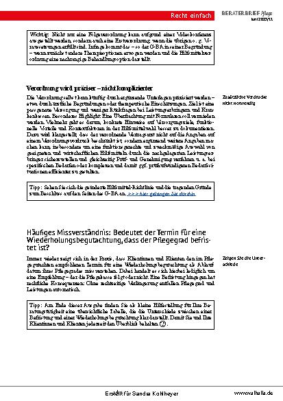 Vorschauseite 4: Beraterbrief Pflege Heft 11-2025
