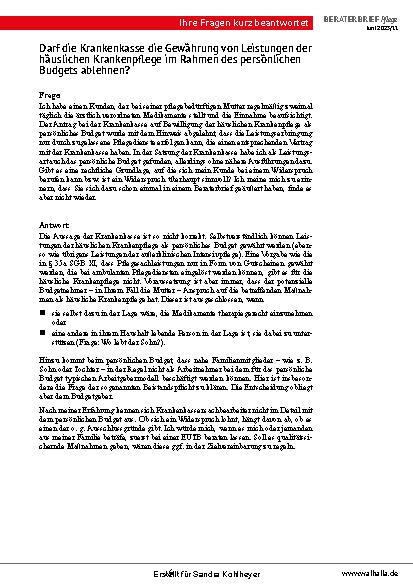 Vorschauseite 6: Beraterbrief Pflege Heft 11-2025