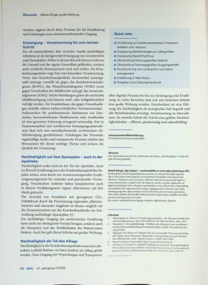 Vorschauseite 3: Kleine Dinge, große Wirkung Nachhaltigkeit im Apothekenalltag