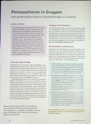 Vorschauseite 1: Philosophieren in Gruppen Vom gemeinsamen Versuch, Grenzerfahrungen zu verstehen