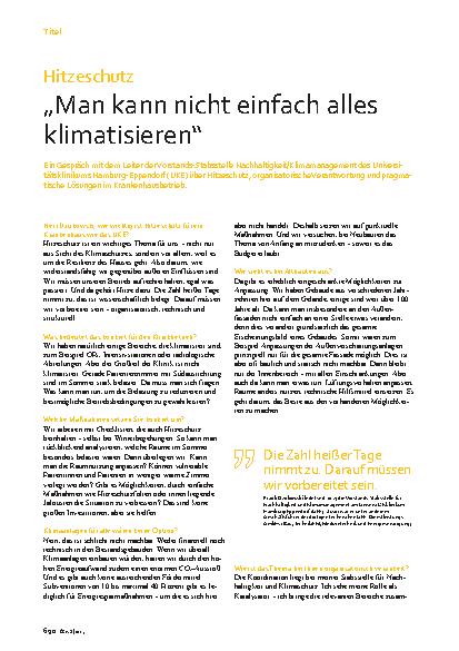 Vorschauseite 1: Hitzeschutz „Man kann nicht einfach alles klimatisieren“