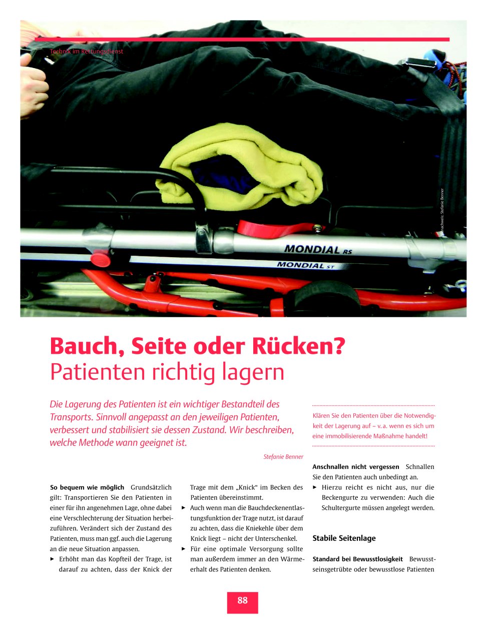 Vorschauseite 1: Bauch, Seite oder Rücken? ? Patienten richtig lagern