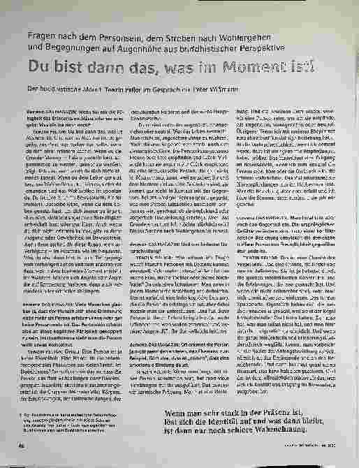 Vorschauseite 1: Du bist dann das, was im Moment ist!