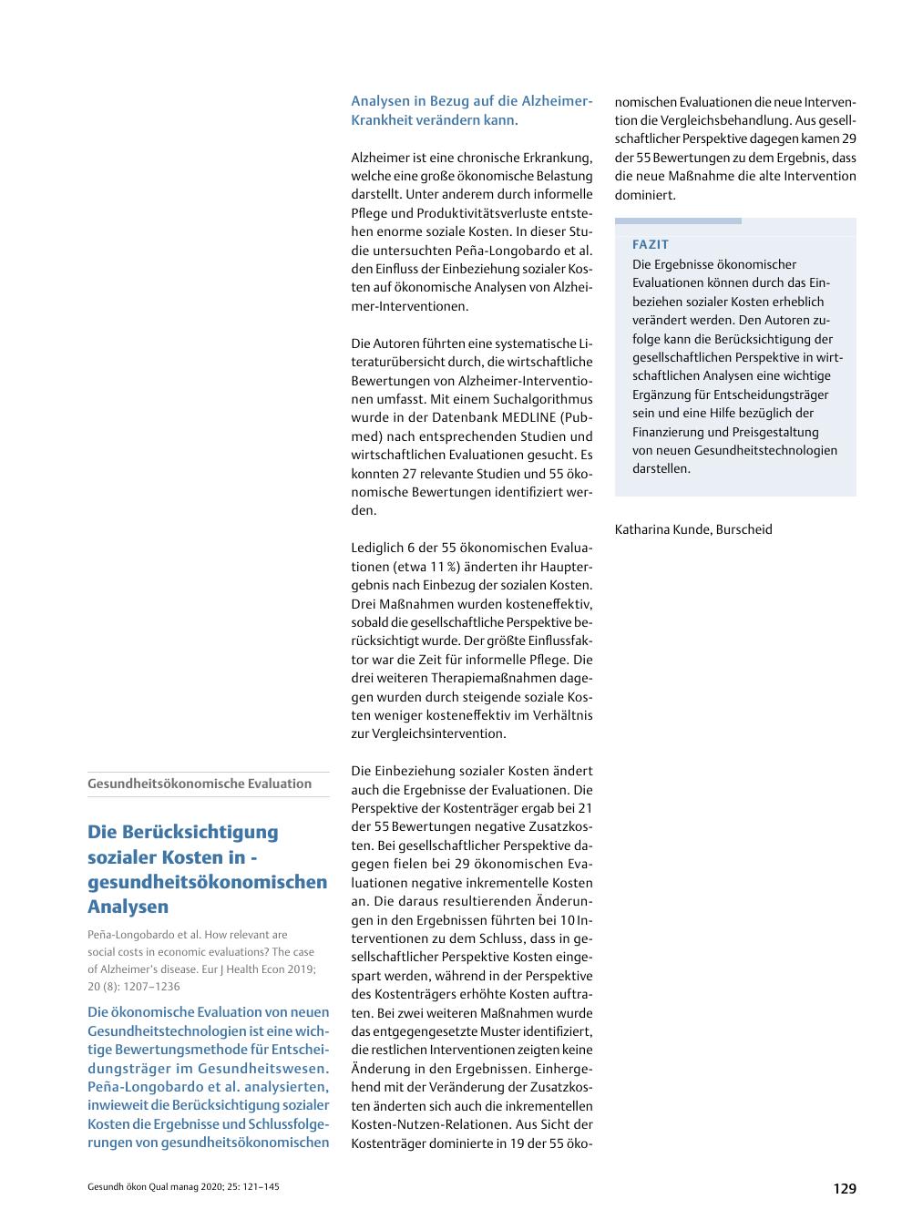 Vorschauseite 1: Gesundheitsökonomische Evaluation – Die Berücksichtigung sozialer Kosten in gesundheitsökonomischen Analysen