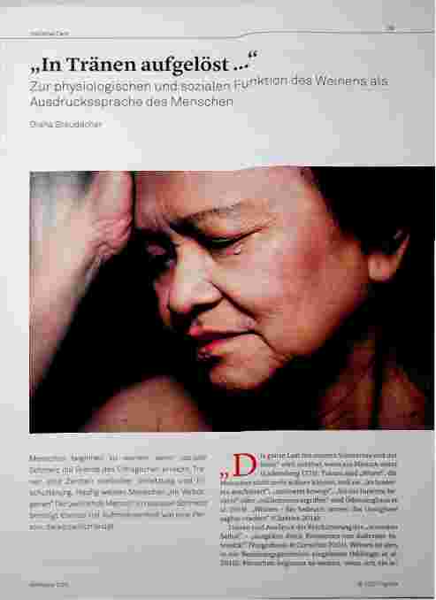 Vorschauseite 1: "In Tränen aufgelöst ••• Zur physiologischen und sozialen Funktion des Weinens als Ausdrucksweise des Menschen"