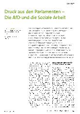 Vorschauseite 1: Druck aus den Parlamenten - Die AfD und die Soziale Arbeit