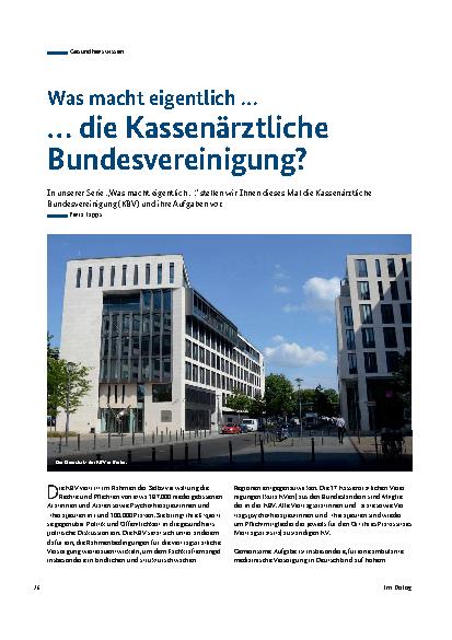 Vorschauseite 1: Was macht eigentlich … die Kassenärztliche Bundesvereinigung?