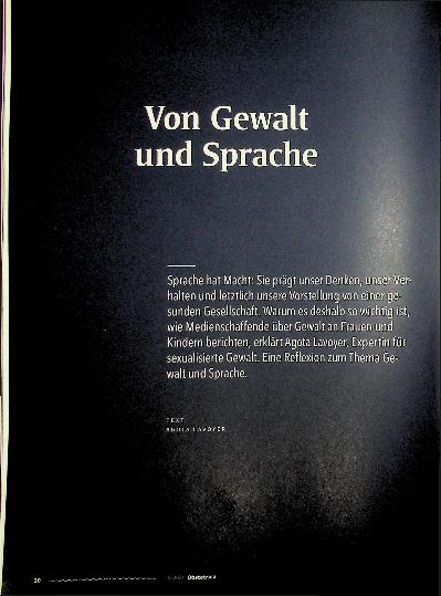 Vorschauseite 1: Von Gewalt und Sprache