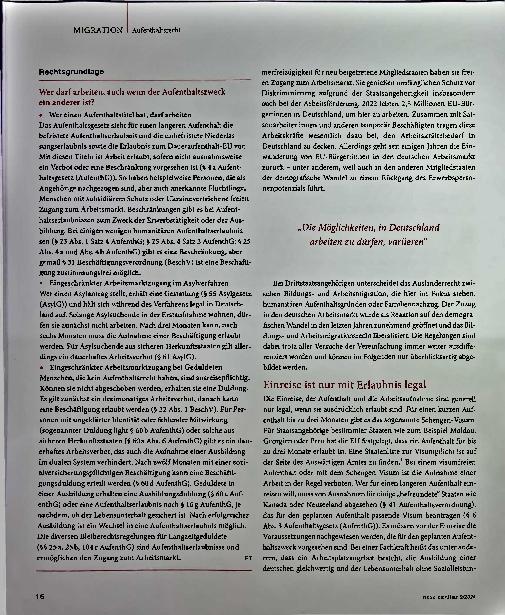 Vorschauseite 2: Möglichkeiten und Grenzen für Ausländerinnen bei der Arbeitsaufnahme