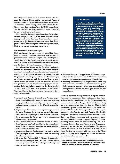 Vorschauseite 2: Mit dem „Care-Report“ die Datenanalyse in Pflegeheimen verbessern
