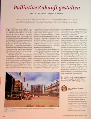 Vorschauseite 1: Palliative Zukunft gestalten Der 19. EAPC World Congress in Helsink