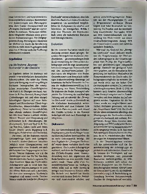 Vorschauseite 5: Planung und Implementierung einer baulichen Maßnahme zur Bewegungsförderung im ländlichen Raum - die „Bewegte Dorfrunde" Wülfershausen