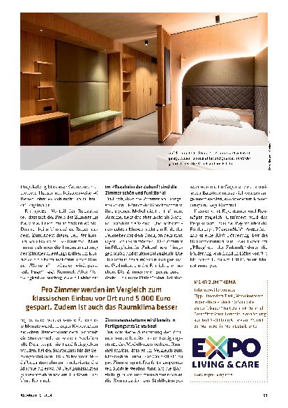 Vorschauseite 2: Die Zimmer kommen „out of the box“.