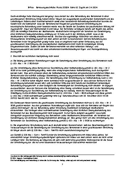 Vorschauseite 2: Zur Unterbringung Schlagworte: Voraussetzungen der Unterbringung zur Heilbehandlung und Dauer der Unterbringung