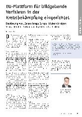 Vorschauseite 1: EU-Plattform für bildgebende Verfahren in der Krebsbekämpfung eingerichtet