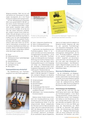 Vorschauseite 2: Neuregelungen für Gabelstapler und Mitgänger-Flurförderzeuge Potenzieller Handlungsbedarf