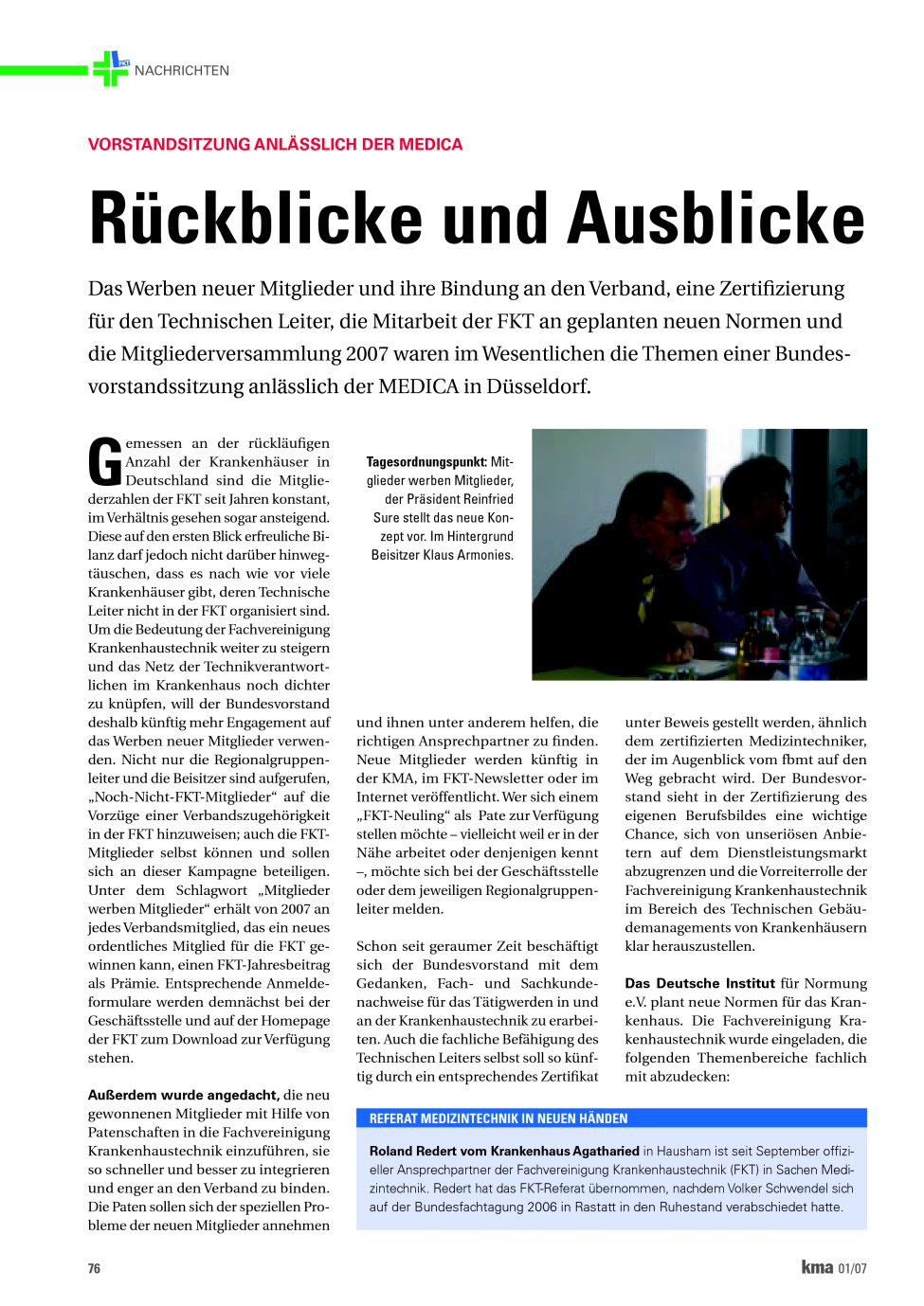 Vorschauseite 1: Rückblicke und Ausblicke