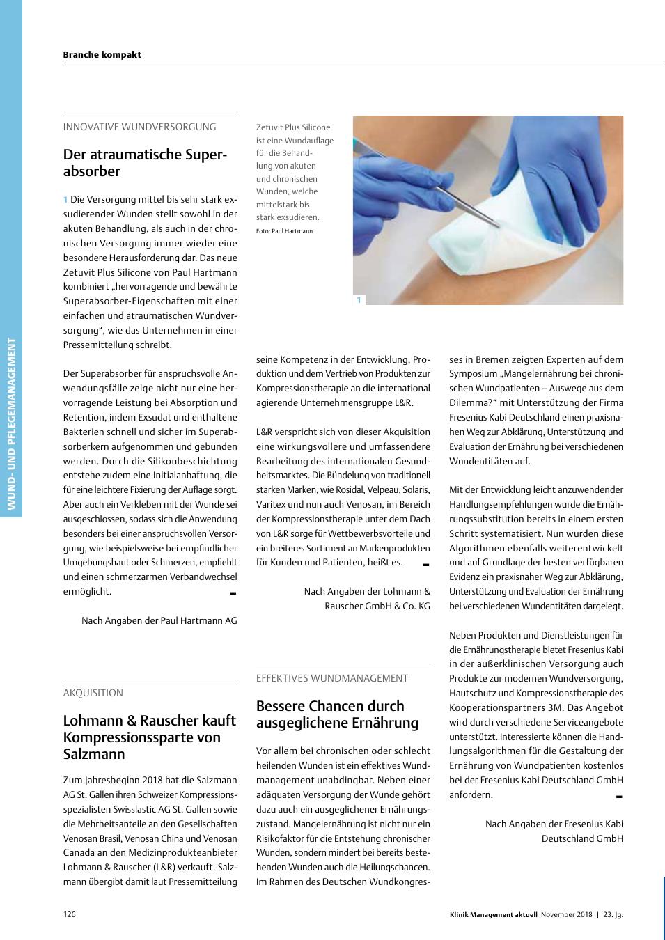 Vorschauseite 1: Innovative Wundversorgung: Der atraumatische Superabsorber